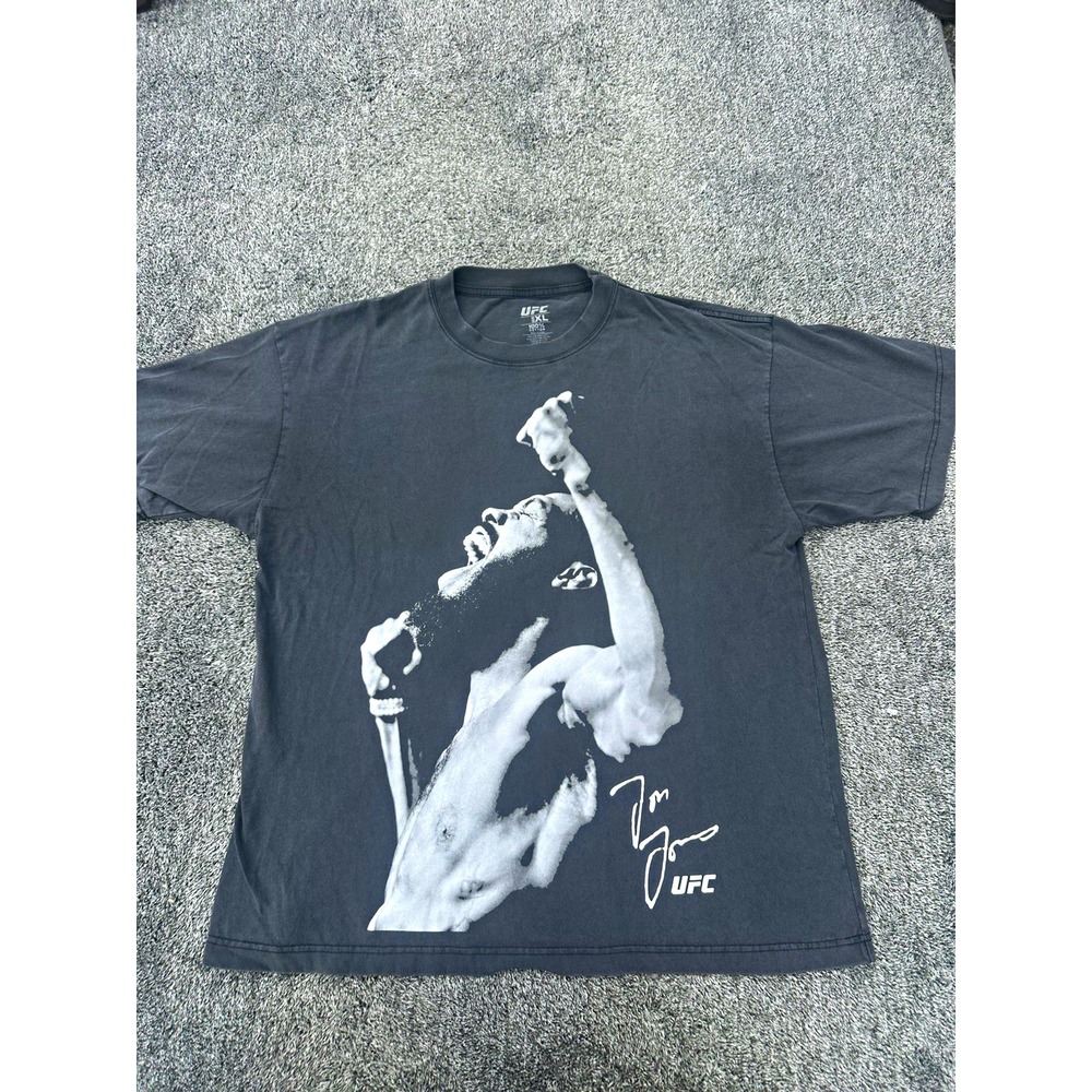 UFC Jon Jones T Shirt Mens XL Black Oversized Fighter Graphic MMA Fight Tee